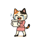 がんばるOL三毛猫【毎日使える】（個別スタンプ：35）