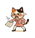 がんばるOL三毛猫【毎日使える】（個別スタンプ：37）
