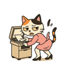 がんばるOL三毛猫【毎日使える】（個別スタンプ：40）