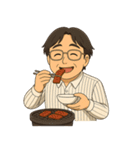 お父さんの美味しい食事風景（個別スタンプ：4）