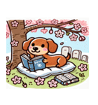 ダックスフンドと桜のスタンプ@SFW（個別スタンプ：2）