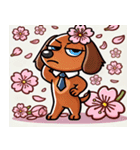 ダックスフンドと桜のスタンプ@SFW（個別スタンプ：7）