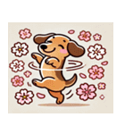 ダックスフンドと桜のスタンプ@SFW（個別スタンプ：22）
