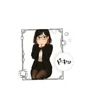 【動く】恥ずかしがり屋な綾乃さん（個別スタンプ：1）