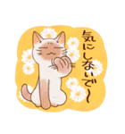 猫と花の穏やかスタンプ（個別スタンプ：13）