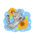 猫と花の穏やかスタンプ（個別スタンプ：23）