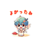海の妖精たちののんびりゆったりメッセージ（個別スタンプ：9）