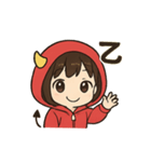 パーカーちゃん（赤鬼）（個別スタンプ：4）
