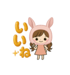 ピンクうさぎ娘の日常＆推し活スタンプ（個別スタンプ：5）