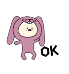 うさぎキグルミのベビー（ピンク）（個別スタンプ：9）