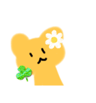 もこもこうさぎLINEスタンプフラワー（個別スタンプ：4）