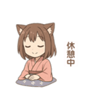 猫耳の女の子の桜スタンプ（個別スタンプ：9）