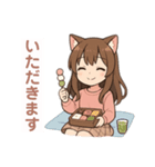 猫耳の女の子の桜スタンプ（個別スタンプ：14）
