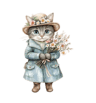 ビンテージ水彩画のねこ(文字なし)BIG（個別スタンプ：5）