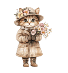 ビンテージ水彩画のねこ(文字なし)BIG（個別スタンプ：6）