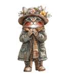 ビンテージ水彩画のねこ(文字なし)BIG（個別スタンプ：10）