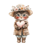ビンテージ水彩画のねこ(文字なし)BIG（個別スタンプ：11）