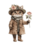 ビンテージ水彩画のねこ(文字なし)BIG（個別スタンプ：15）