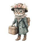 ビンテージ水彩画のねこ(文字なし)BIG（個別スタンプ：17）