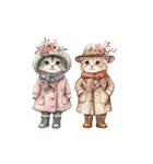 ビンテージ水彩画のねこ(文字なし)BIG（個別スタンプ：22）