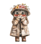 ビンテージ水彩画のねこ(文字なし)BIG（個別スタンプ：29）