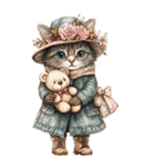 ビンテージ水彩画のねこ(文字なし)BIG（個別スタンプ：31）