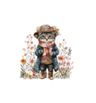 ビンテージ水彩画のねこ(文字なし)BIG（個別スタンプ：33）