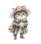 ビンテージ水彩画のねこ(文字なし)BIG（個別スタンプ：39）