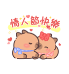 恋人カピバラの可愛い対話とふれあい（個別スタンプ：6）