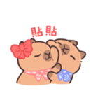 恋人カピバラの可愛い対話とふれあい（個別スタンプ：15）