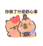 恋人カピバラの可愛い対話とふれあい（個別スタンプ：18）