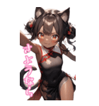 ゆるふわ猫ガールちゃん チャイナVer BIG（個別スタンプ：5）