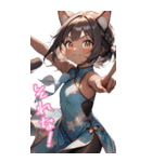 ゆるふわ猫ガールちゃん チャイナVer BIG（個別スタンプ：32）