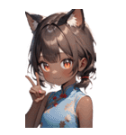 ゆるふわ猫ガールちゃん チャイナVer BIG（個別スタンプ：40）