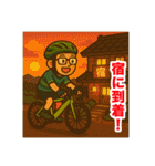 緑のロードバイクのオッサンスタンプ（個別スタンプ：18）
