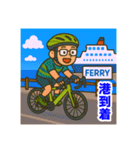 緑のロードバイクのオッサンスタンプ（個別スタンプ：23）