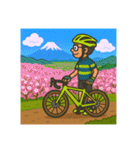 緑のロードバイクのオッサンスタンプ（個別スタンプ：30）