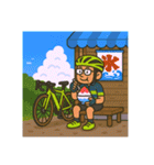 緑のロードバイクのオッサンスタンプ（個別スタンプ：31）