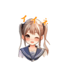 日常スタンプ(水彩画風girl）（個別スタンプ：4）