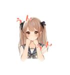 日常スタンプ(水彩画風girl）（個別スタンプ：8）