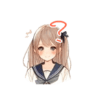 日常スタンプ(水彩画風girl）（個別スタンプ：15）
