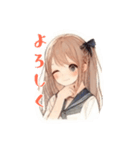 日常スタンプ(水彩画風girl）（個別スタンプ：17）