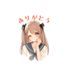 日常スタンプ(水彩画風girl）（個別スタンプ：22）