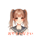 日常スタンプ(水彩画風girl）（個別スタンプ：28）