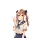 日常スタンプ(水彩画風girl）（個別スタンプ：40）