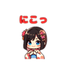 夏祭りを楽しむ可愛い浴衣美人たち（個別スタンプ：11）