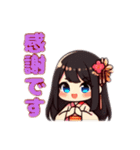 夏祭りを楽しむ可愛い浴衣美人たち（個別スタンプ：15）