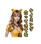 仮装女子_猫耳応援団_野球編3（個別スタンプ：3）