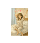 水彩画風の女の子(日常に使えるスタンプ)（個別スタンプ：2）