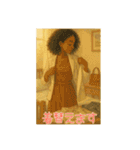 水彩画風の女の子(日常に使えるスタンプ)（個別スタンプ：11）